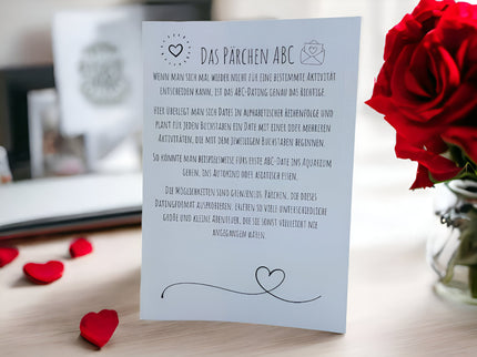 Das Pärchen ABC - Dating ABC - Buch - Valentinstag Geschenk oder Jahrestag Geschenk