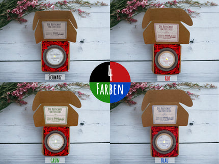 Teelicht mit Botschaft - Personalisierbar - Valentinstag Geschenkidee Mama, Papa, Partner, Partnerin, Freunde - Geburtstag, Jahrestag