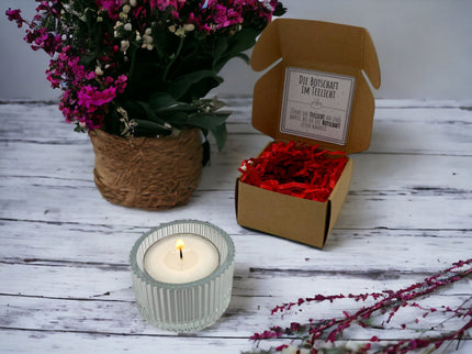 Teelicht mit Botschaft - Personalisierbar - Valentinstag Geschenkidee Mama, Papa, Partner, Partnerin, Freunde - Geburtstag, Jahrestag