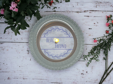 Teelicht mit Botschaft "Bester Freund"