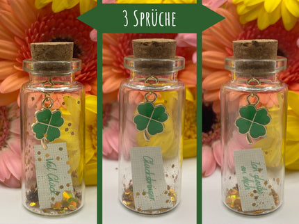 Mini Flaschenpost "Glücksbringer" - Geschenkidee Mama, Papa, Partner, Partnerin, Freunde - Valentinstag, Geburtstag - Personalisierbar