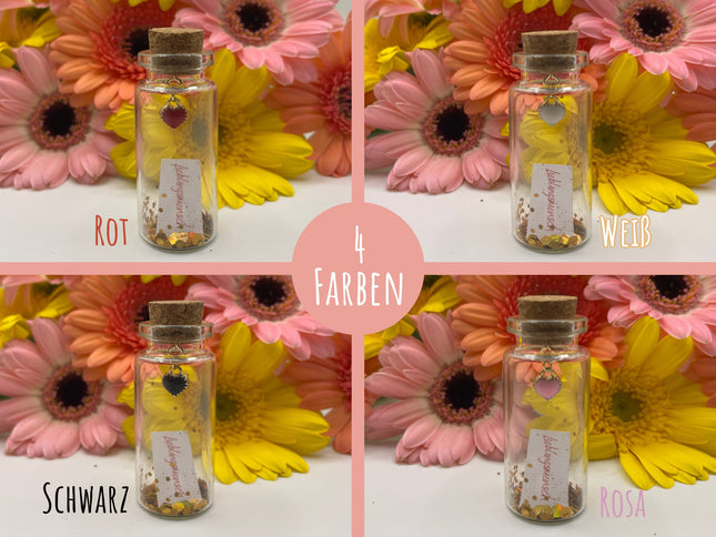 Mini Flaschenpost "Herz" - Geschenk für Valentinstag, Geburtstag oder Jahrestag für Sie und Ihn - Freund & Freundin - Personalisierbar