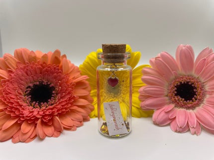 Mini Flaschenpost "Herz" - Geschenk für Valentinstag, Geburtstag oder Jahrestag für Sie und Ihn - Freund & Freundin - Personalisierbar