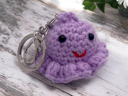 Gehäkelte Oktopus Schlüsselanhänger - Geschenk für Schulanfang, Geburtstag, Valentinstag oder Hochzeit für Sie und Ihn - Freund und Freundin