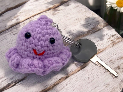 Gehäkelte Oktopus Schlüsselanhänger - Geschenk für Schulanfang, Geburtstag, Valentinstag oder Hochzeit für Sie und Ihn - Freund und Freundin