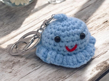 Gehäkelte Oktopus Schlüsselanhänger - Geschenk für Schulanfang, Geburtstag, Valentinstag oder Hochzeit für Sie und Ihn - Freund und Freundin