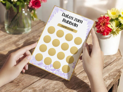 Dates zum Rubbeln - Personalisierte Rubbelkarte – 16 Date Ideen für Paare – Geschenk für Valentinstag, Jahrestag, Geburtstag und Weihnachten