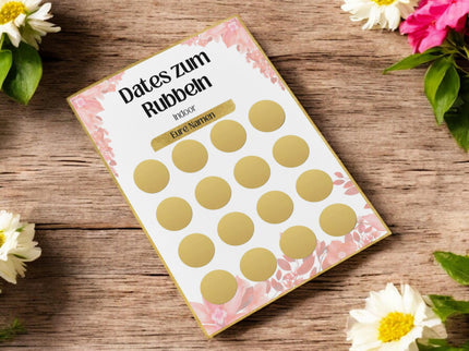 Dates zum Rubbeln - Indoor - Personalisierte Rubbelkarte – 16 Date Ideen für Paare – Geschenk für Valentinstag, Geburtstag und Weihnachten