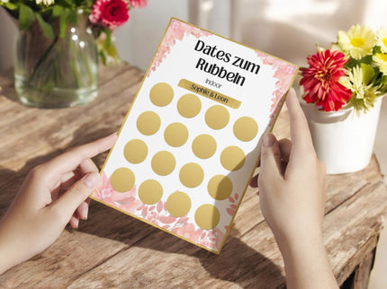Dates zum Rubbeln - Indoor - Personalisierte Rubbelkarte – 16 Date Ideen für Paare – Geschenk für Valentinstag, Geburtstag und Weihnachten
