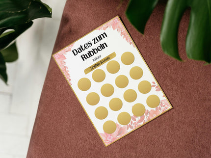 Dates zum Rubbeln - Indoor - Personalisierte Rubbelkarte – 16 Date Ideen für Paare – Geschenk für Valentinstag, Geburtstag und Weihnachten