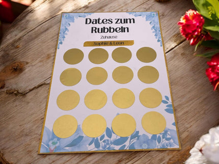 Dates zum Rubbeln - Zuhause - Personalisierte Rubbelkarte – 16 Date Ideen für Paare – Geschenk für Valentinstag, Geburtstag und Jahrestag