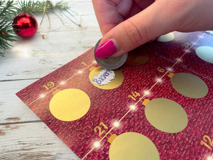 Rubbeladventskalender personalisierbar – Adventskalender zum selbst Beschriften – Geschenk für Partner, Freunde & Familie zu Weihnachten