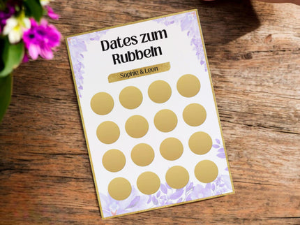 Dates zum Rubbeln - Personalisierte Rubbelkarte – 16 Date Ideen für Paare – Geschenk für Valentinstag, Jahrestag, Geburtstag und Weihnachten