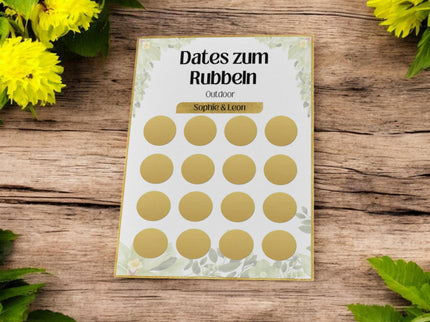 Dates zum Rubbeln - Outdoor - Personalisierte Rubbelkarte – 16 Date Ideen für Paare – Geschenk für Valentinstag, Geburtstag und Jahrestag