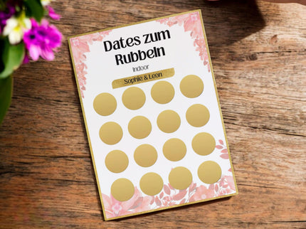 Dates zum Rubbeln - Indoor - Personalisierte Rubbelkarte – 16 Date Ideen für Paare – Geschenk für Valentinstag, Geburtstag und Weihnachten