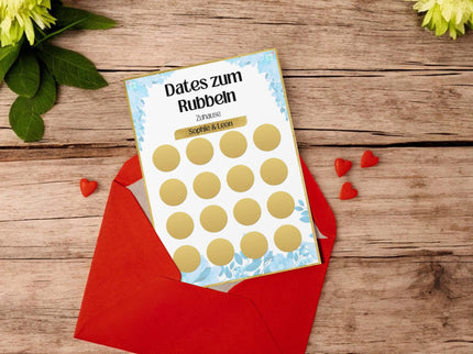 Dates zum Rubbeln - Zuhause - Personalisierte Rubbelkarte – 16 Date Ideen für Paare – Geschenk für Valentinstag, Geburtstag und Jahrestag