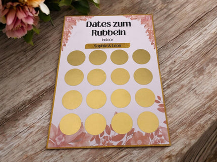 Dates zum Rubbeln - Indoor - Personalisierte Rubbelkarte – 16 Date Ideen für Paare – Geschenk für Valentinstag, Geburtstag und Weihnachten
