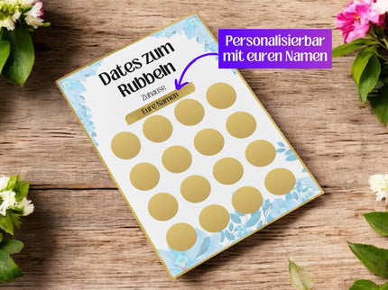 Dates zum Rubbeln - Zuhause - Personalisierte Rubbelkarte – 16 Date Ideen für Paare – Geschenk für Valentinstag, Geburtstag und Jahrestag