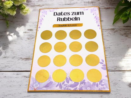 Dates zum Rubbeln - Personalisierte Rubbelkarte – 16 Date Ideen für Paare – Geschenk für Valentinstag, Jahrestag, Geburtstag und Weihnachten