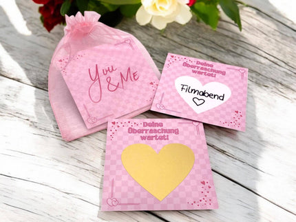 Liebe Rubbellos personalisierbar - DIY - Partner Geschenk zu Valentinstag, Jahrestag, Geburtstag, Gutschein - Romantisch für Sie und Ihn