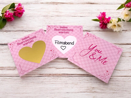 Liebe Rubbellos personalisierbar - DIY - Partner Geschenk zu Valentinstag, Jahrestag, Geburtstag, Gutschein - Romantisch für Sie und Ihn