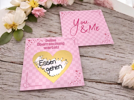 Liebe Rubbellos personalisierbar - DIY - Partner Geschenk zu Valentinstag, Jahrestag, Geburtstag, Gutschein - Romantisch für Sie und Ihn