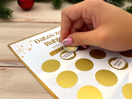 Dates zum Rubbeln - Weihnachtszeit - Personalisierte Rubbelkarte – 16 Date Ideen für Paare – Geschenk für Weihnachten, Advent und Jahrestag