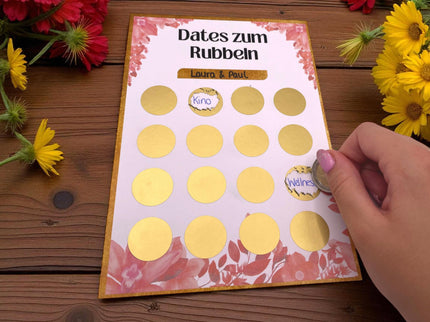 Dates zum Rubbeln - DIY - Personalisierte Rubbelkarte – 16 Date Ideen für Paare – Geschenk für Valentinstag, Geburtstag und Jahrestag