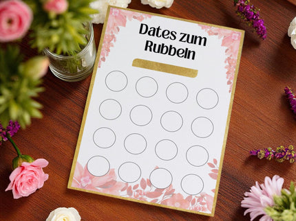 Dates zum Rubbeln - DIY - Personalisierte Rubbelkarte – 16 Date Ideen für Paare – Geschenk für Valentinstag, Geburtstag und Jahrestag