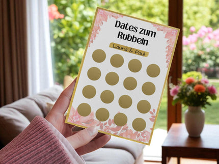 Dates zum Rubbeln - DIY - Personalisierte Rubbelkarte – 16 Date Ideen für Paare – Geschenk für Valentinstag, Geburtstag und Jahrestag