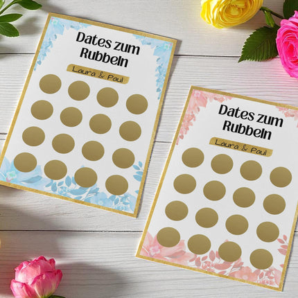 Dates zum Rubbeln - DIY - Personalisierte Rubbelkarte – 16 Date Ideen für Paare – Geschenk für Valentinstag, Geburtstag und Jahrestag