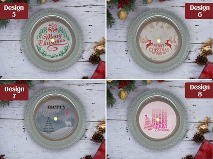 Teelicht mit Botschaft "Frohe Weihnachten"